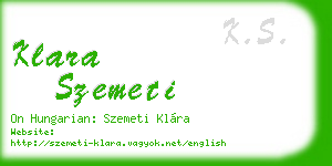 klara szemeti business card